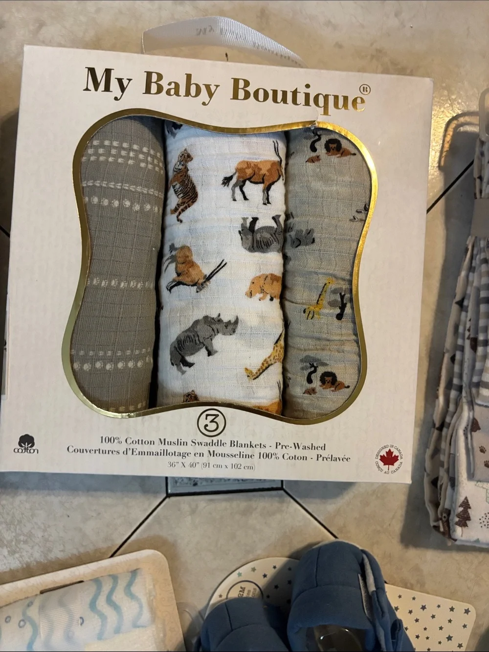 Blue & Neutral Baby Socks and Accessories Set